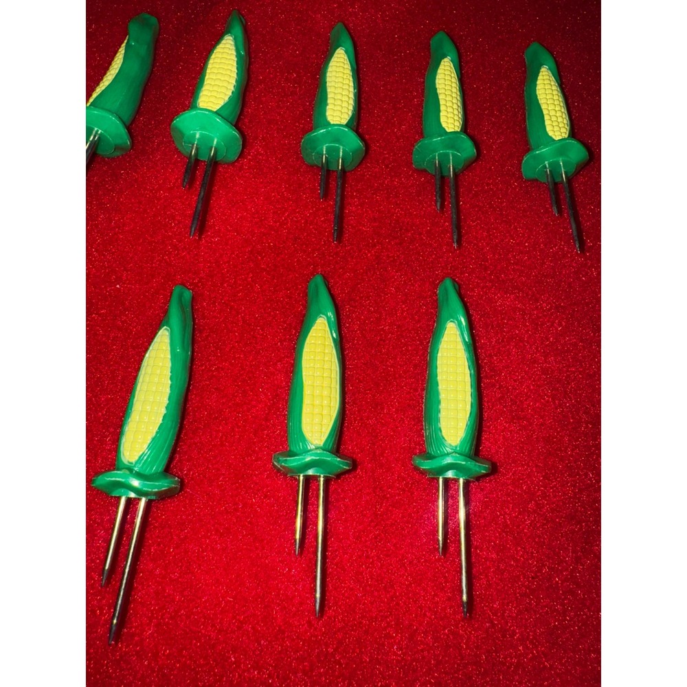 Vintage Corn Cob Picks Skewers 24 Count Green Yellow Appetizer Holders Rustic - Picture 4 of 5